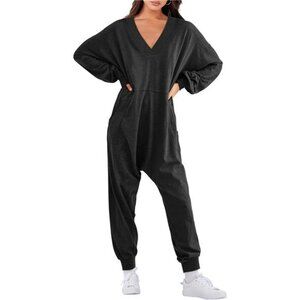 Women's Jumpsuit Long Sleeve Casual Loose Fit Romper Lounge One Piece Overall
